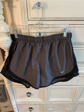 Nike Women's Gray and Black Athletic Running Shorts